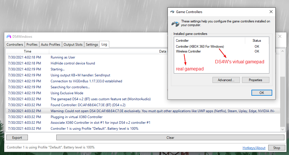 ds4windows troubleshooting